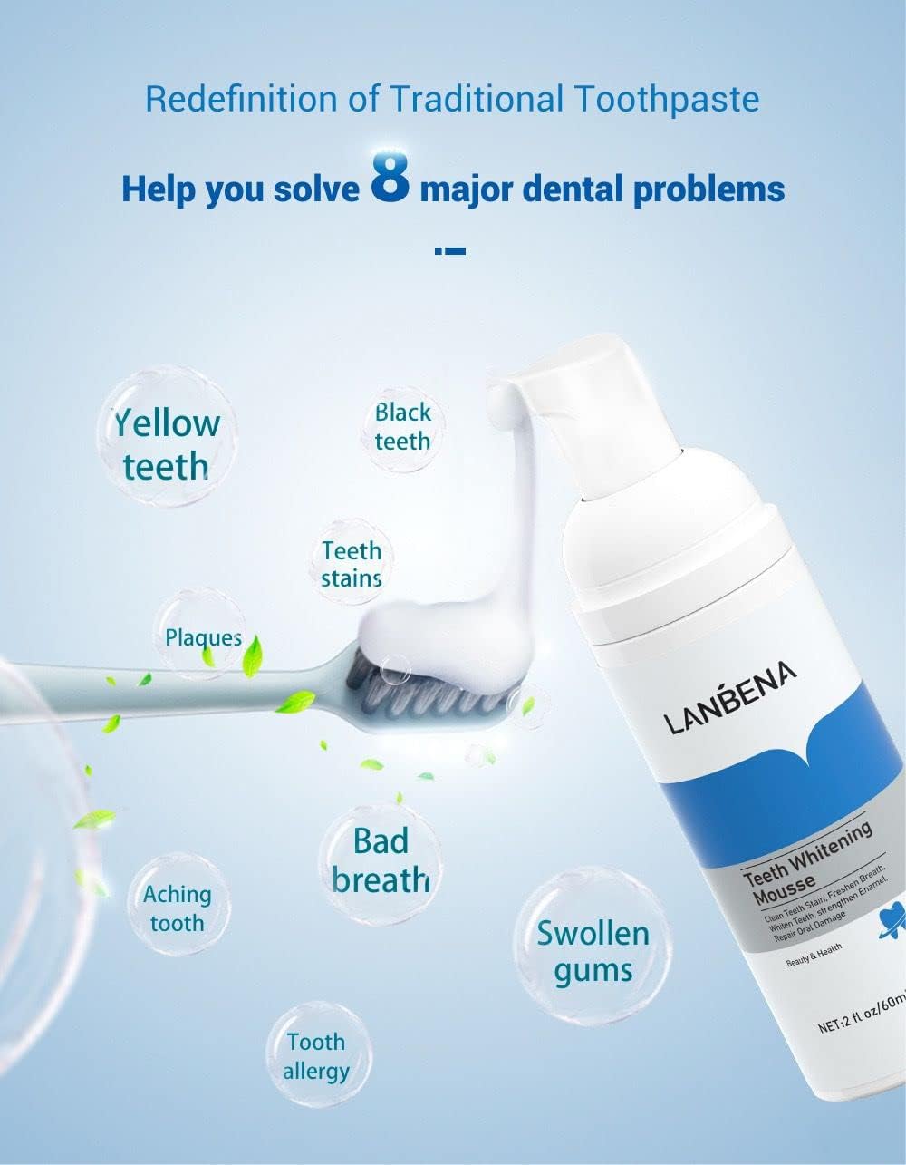 LANBENA Teeth Whitening Mousse 60ml