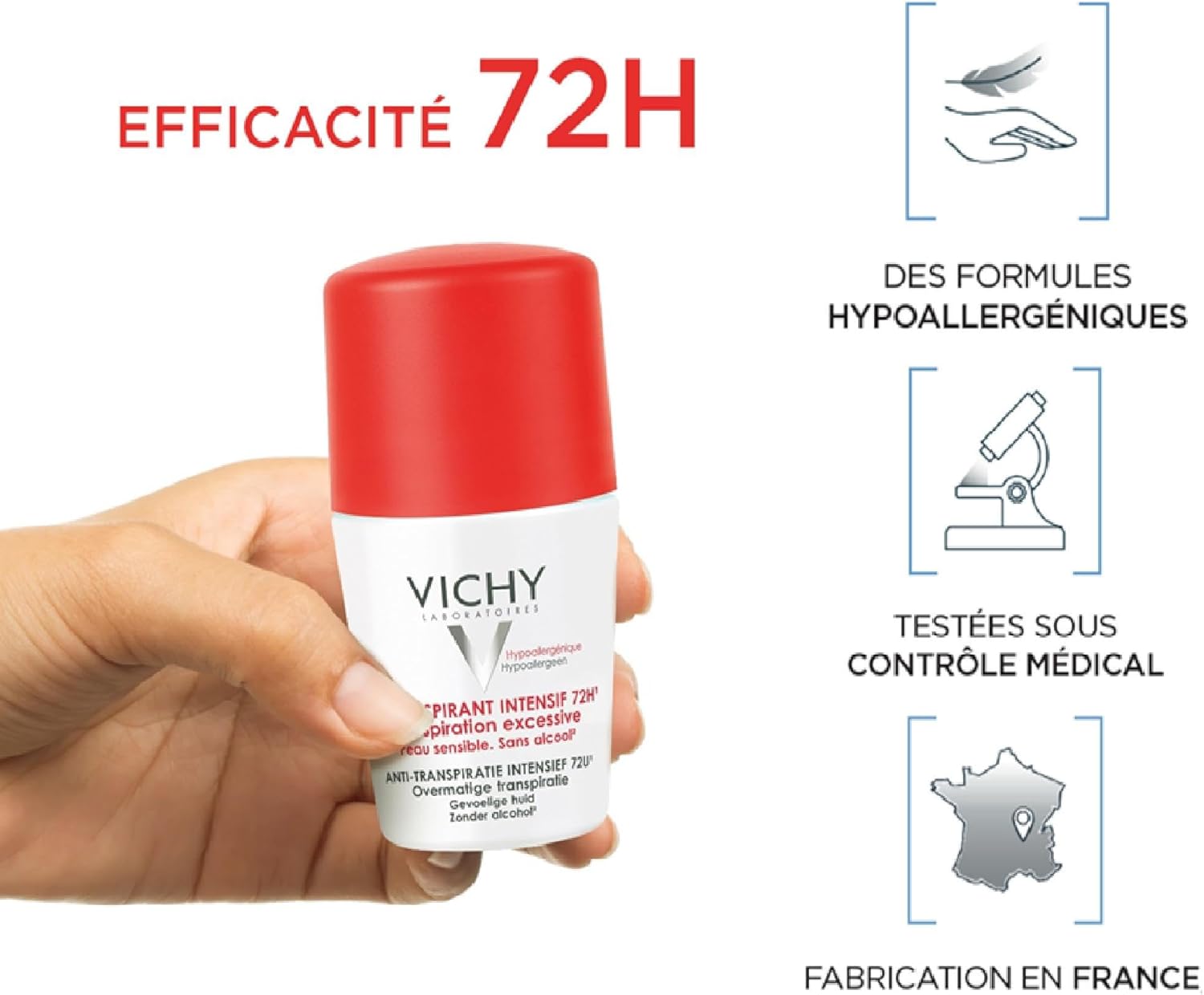 Vichy Stress Resist Antiperspirant 72 Hour Roll on Deodorant 50 ml
