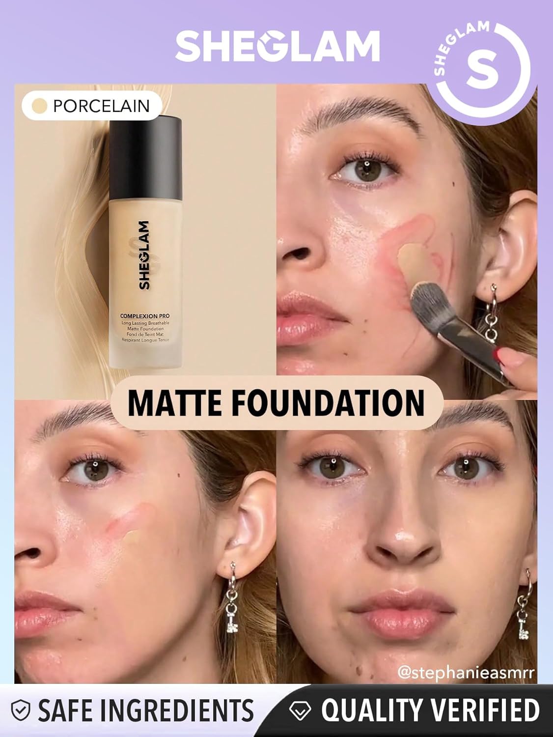 SHEGLAM Makeup Long Lasting Waterproof Matte Dewy Liquid Foundation