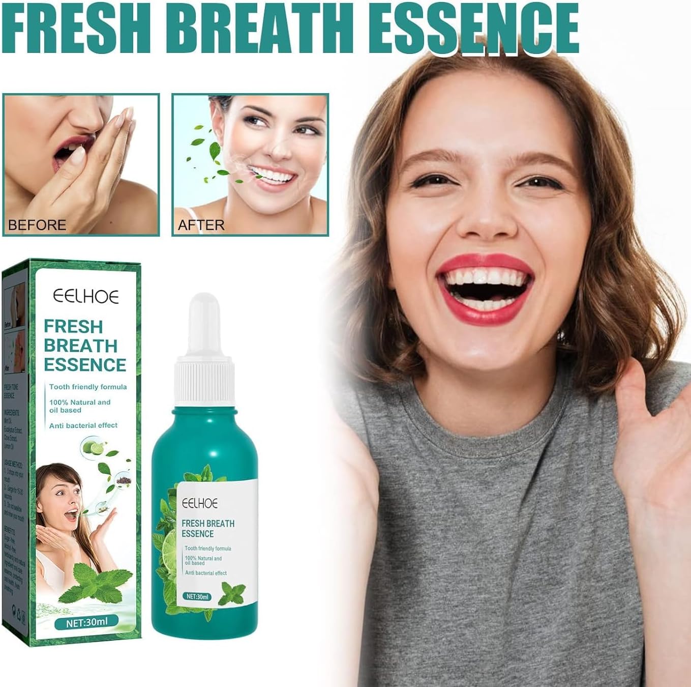 Fresh Breath Essence With Mint Oil Breath Freshener