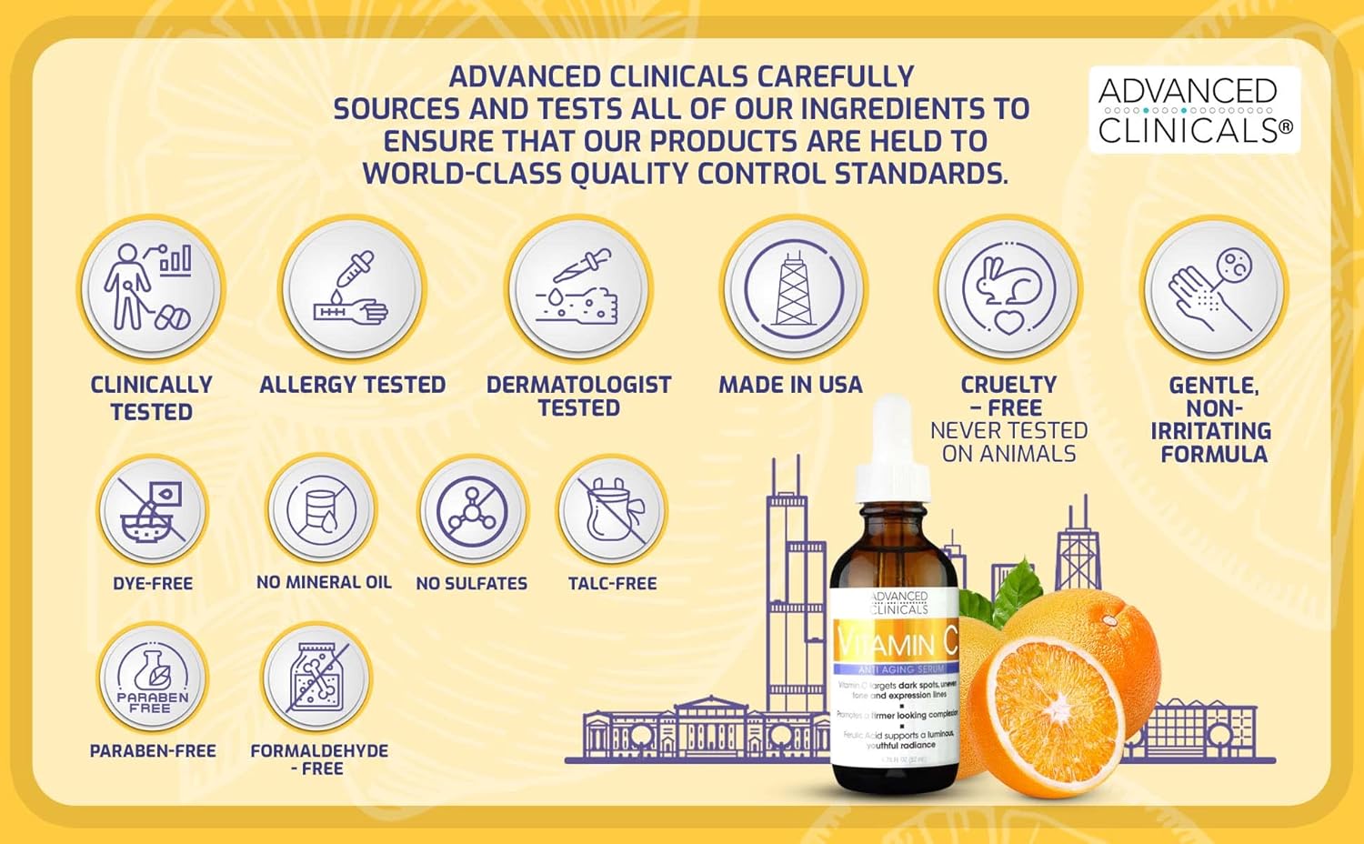 Advanced Clinicals Vitamin C + Ferulic Acid, Antioxidant Glow Facial Mist 237 ml
