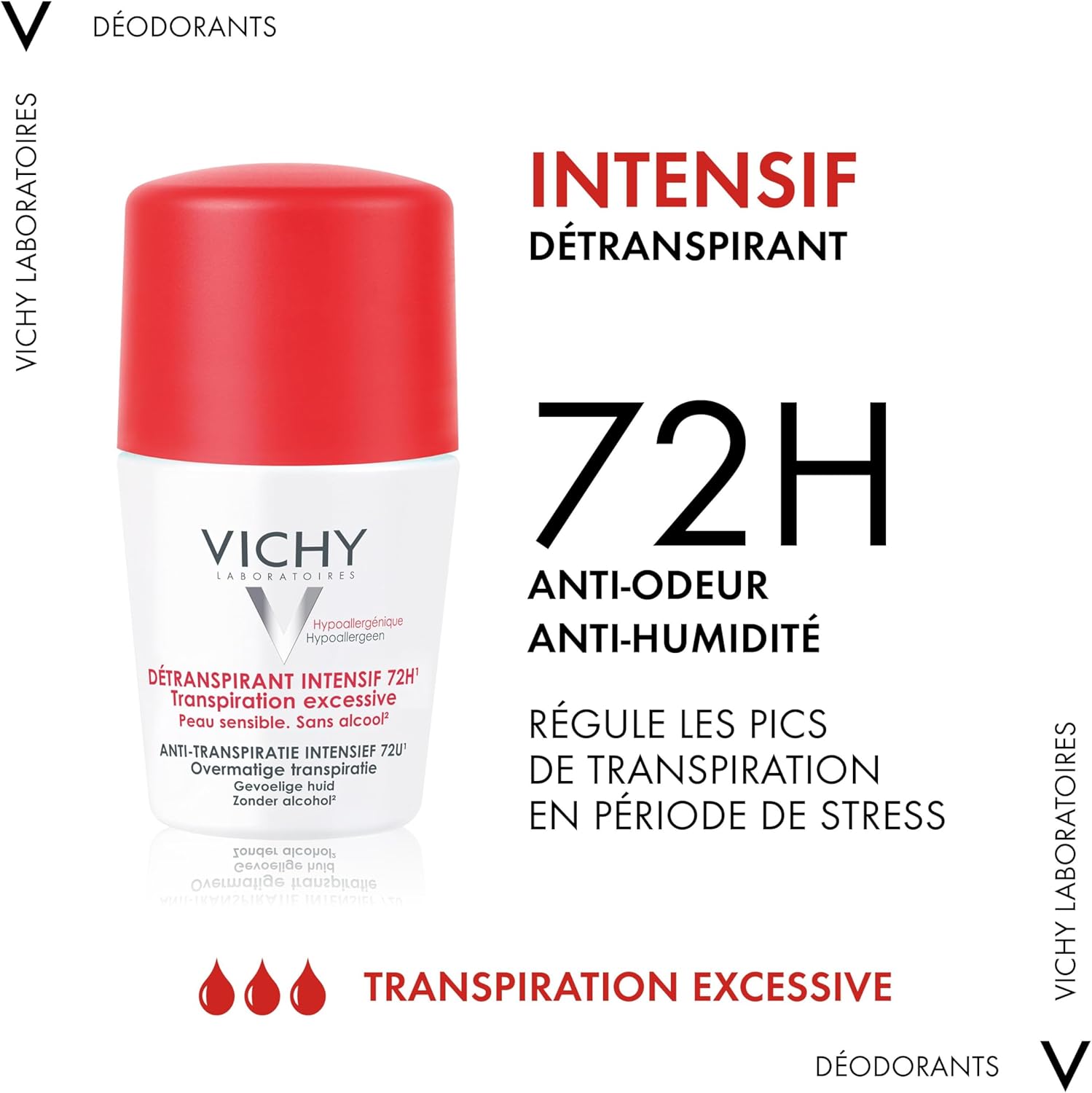 Vichy Stress Resist Antiperspirant 72 Hour Roll on Deodorant 50 ml