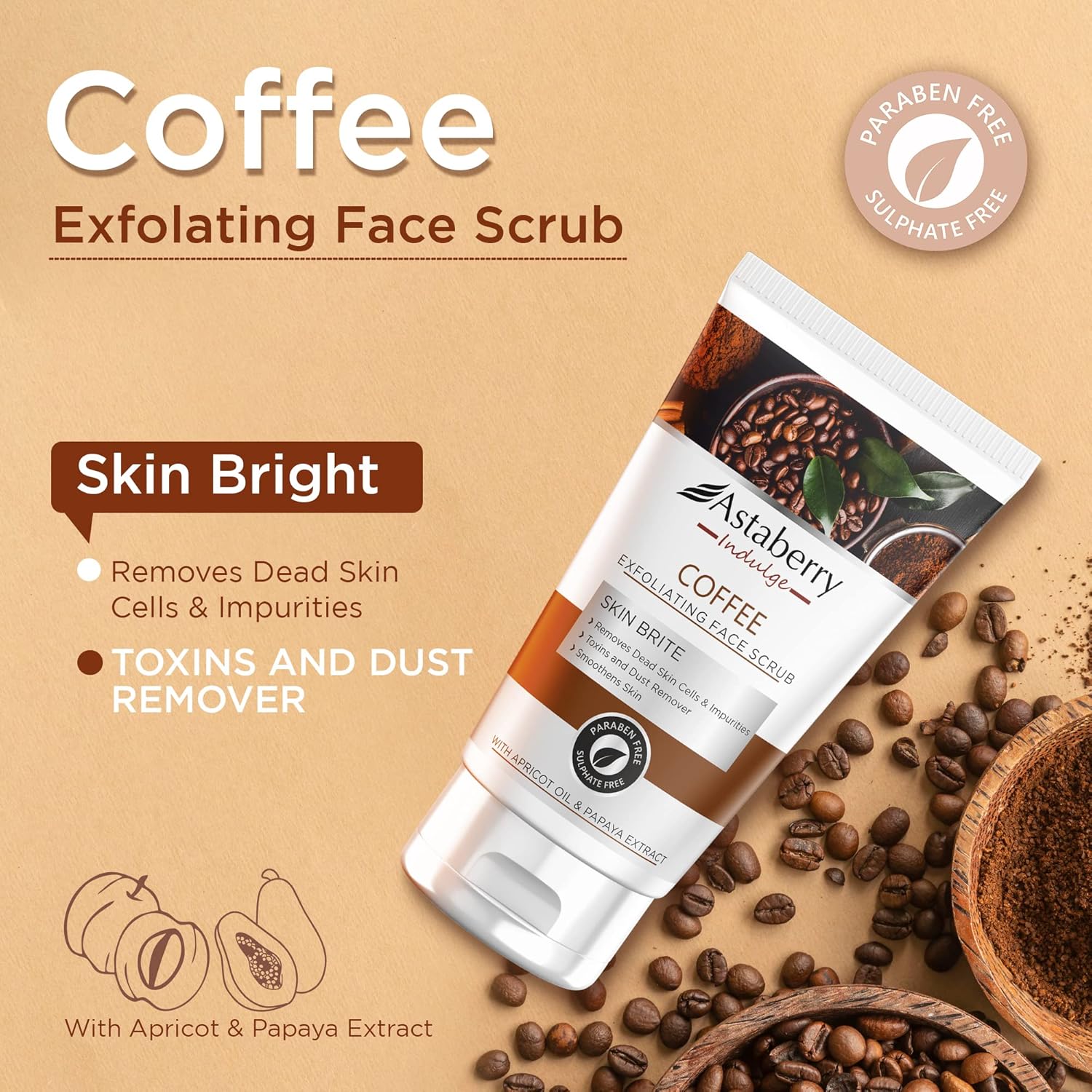 Astaberry Indulge Coffee Exfoliating Face Scrub for Smoothe Skin