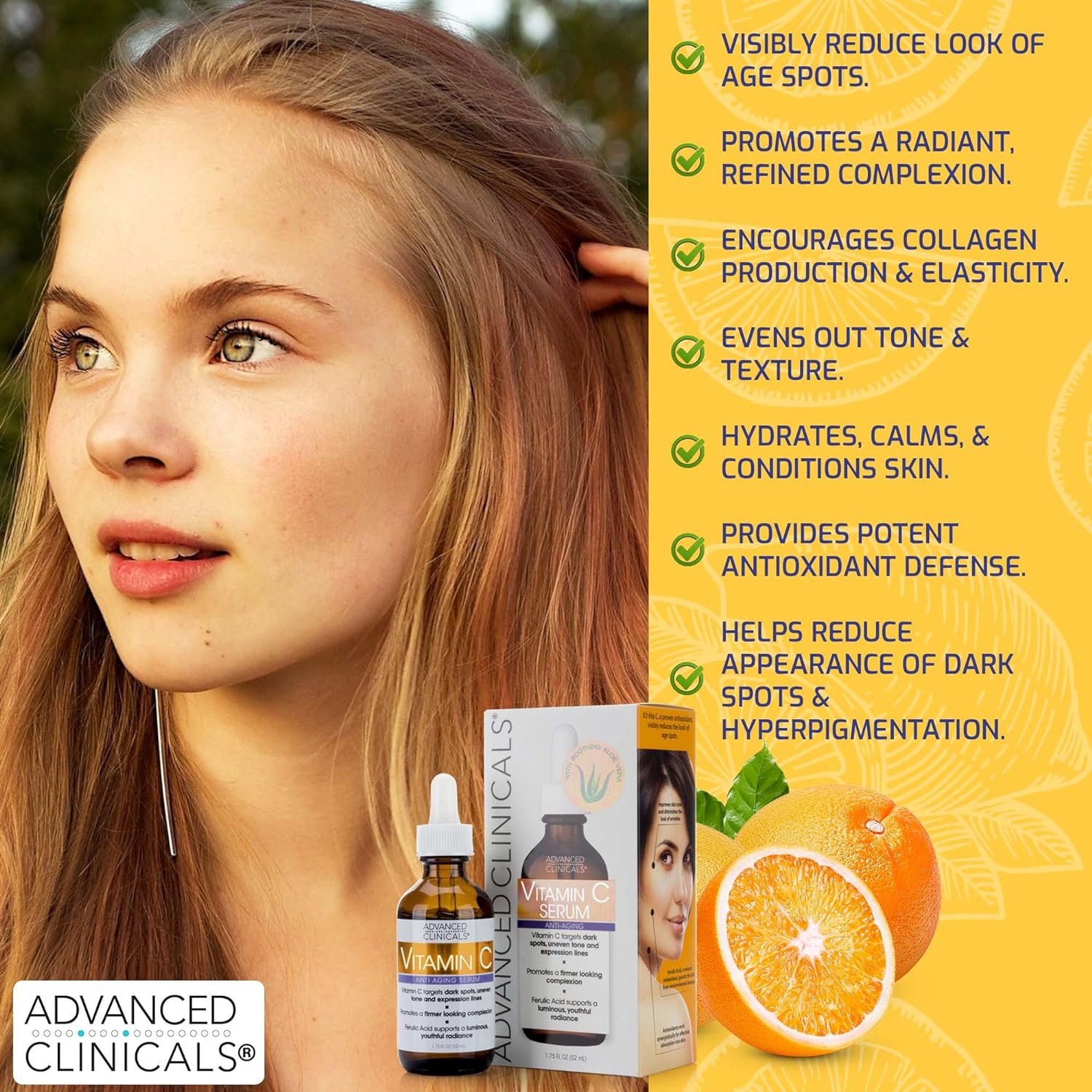 Advanced Clinicals Vitamin C + Ferulic Acid, Antioxidant Glow Facial Mist 237 ml
