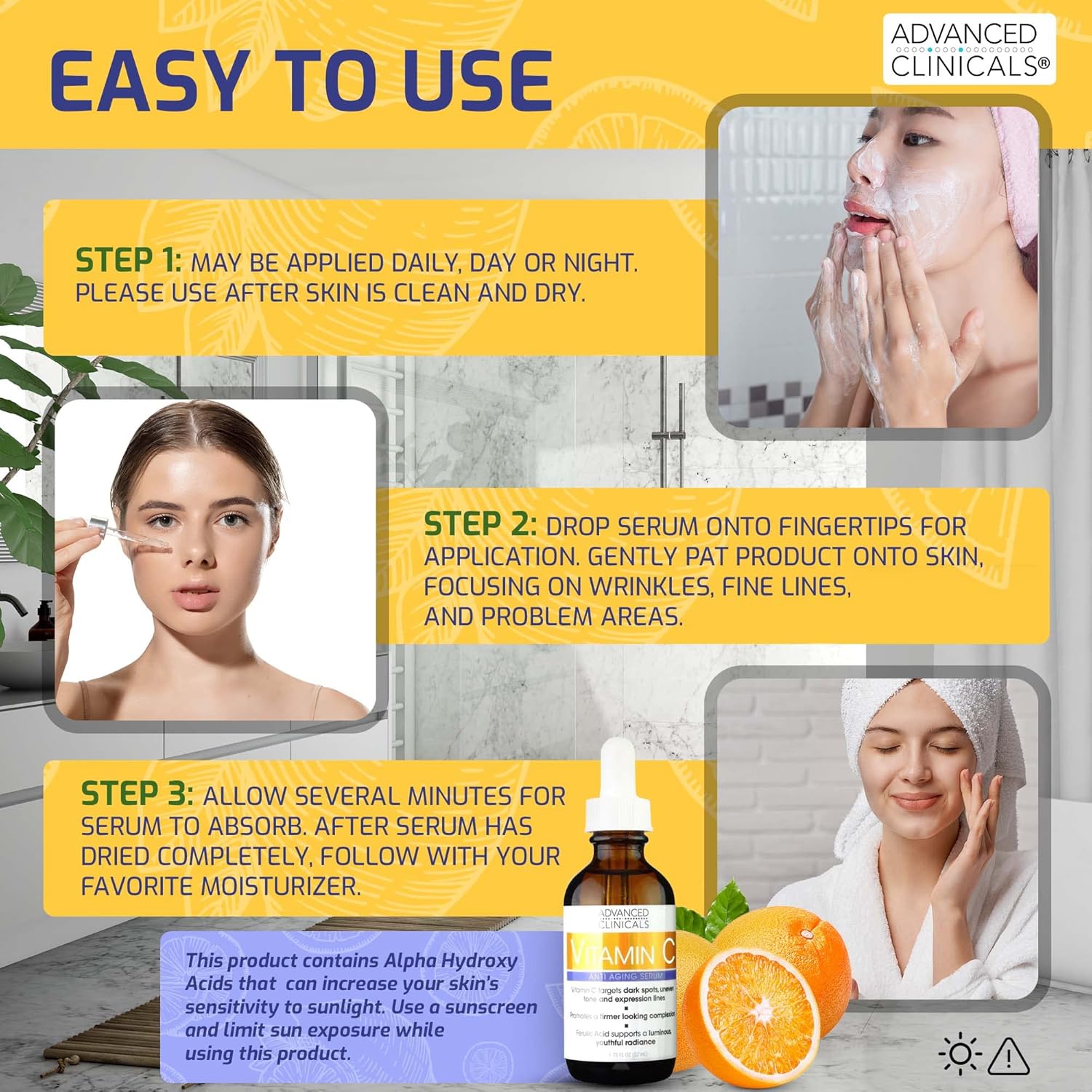 Advanced Clinicals Vitamin C + Ferulic Acid, Antioxidant Glow Facial Mist 237 ml