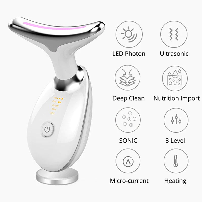 Face Neck Firming Wrinkle Removal Tool, Micro-Glow Portable Handset